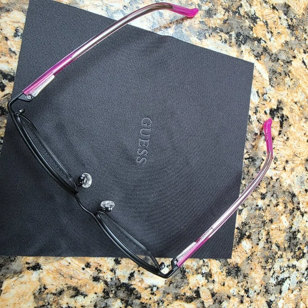 NEW Pink Black Stainless Steel Guess prescription frame